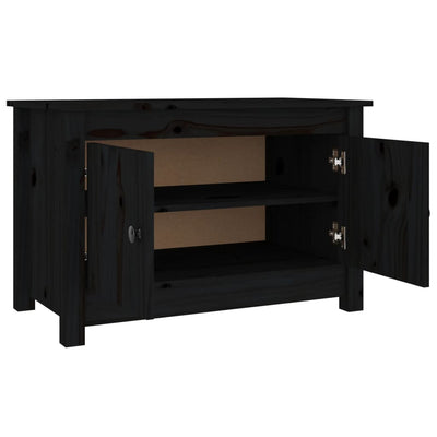 Kenkäkaappi musta 70x38x45,5 cm täysi mänty