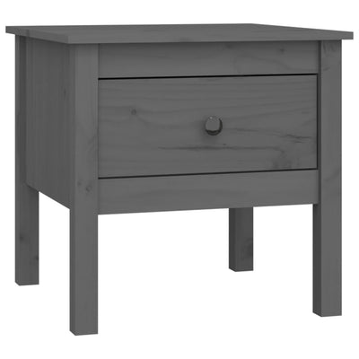 Sivupöydät 2 kpl harmaa 50x50x49 cm täysi mänty