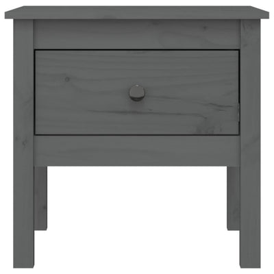 Sivupöydät 2 kpl harmaa 50x50x49 cm täysi mänty