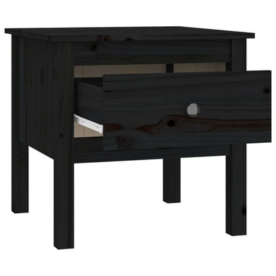 Sivupöydät 2 kpl musta 50x50x49 cm täysi mänty