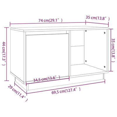 TV-taso musta 74x35x44 cm täysi mänty