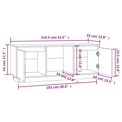 TV-taso 110,5x35x44 cm täysi mänty