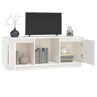 TV-taso valkoinen 110,5x35x44 cm täysi mänty