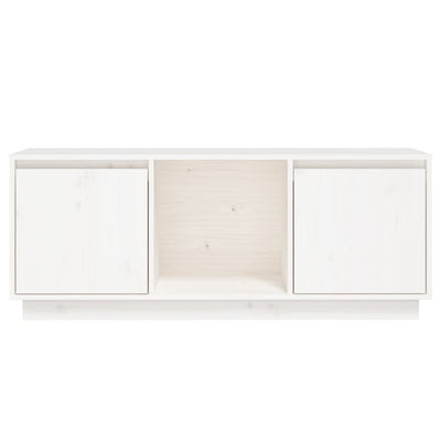 TV-taso valkoinen 110,5x35x44 cm täysi mänty