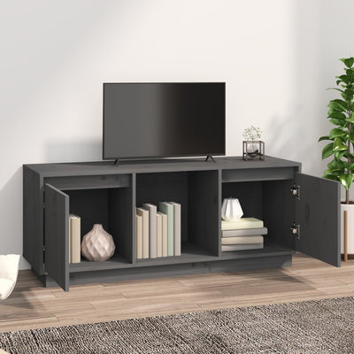 TV-taso harmaa 110,5x35x44 cm täysi mänty