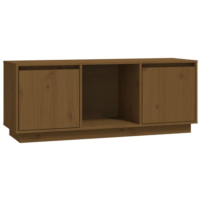 TV-taso hunajanruskea 110,5x35x44 cm täysi mänty