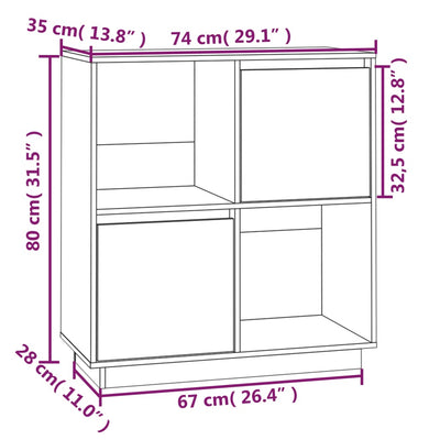 Senkki 74x35x80 cm täysi mänty