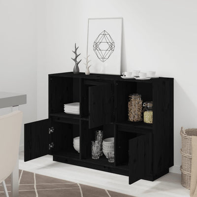 Senkki musta 110,5x35x80 cm täysi mänty