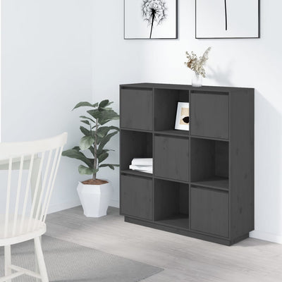 Kaappi harmaa 110,5x35x117 cm täysi mänty