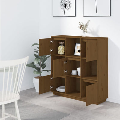 Kaappi hunajanruskea 110,5x35x117 cm täysi mänty