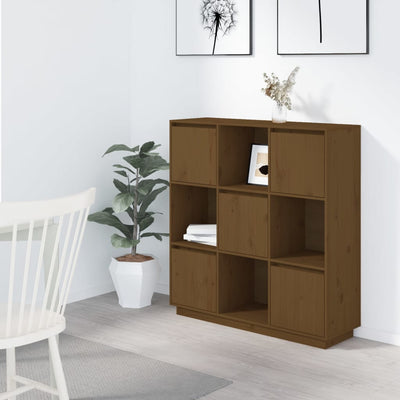 Kaappi hunajanruskea 110,5x35x117 cm täysi mänty