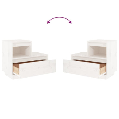 Valkoinen yöpöydät Carlee 60x34x51cm (2 kpl mänty)