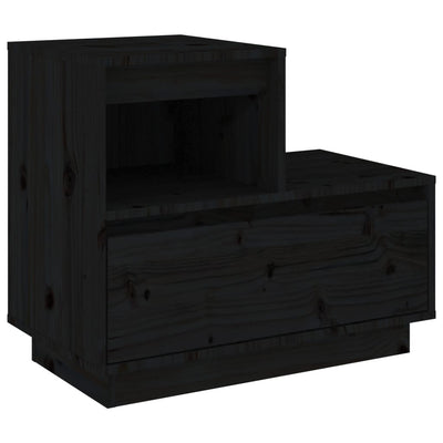 Yöpöydät 2 kpl musta 60x34x51 cm täysi mänty