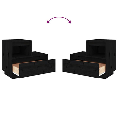 Musta yöpöydät Carlee 60x34x51cm (2 kpl, mänty)