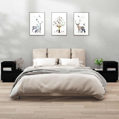 Musta yöpöydät Carlee 60x34x51cm (2 kpl, mänty)