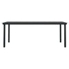 Musta puutarhan ruokapöytä Fressl 200x100x74cm (teräs ja lasi)