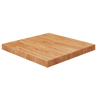 Pöytälevy neliö vaaleanruskea 50x50x4 cm käsitelty täysi tammi