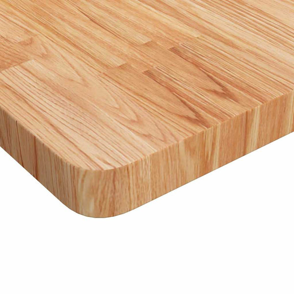 Pöytälevy neliö vaaleanruskea 70x70x4 cm käsitelty täysi tammi