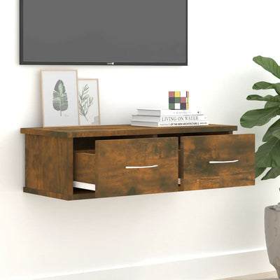 TV-seinäkaappi savutammi 60x26x18,5 cm tekninen puu
