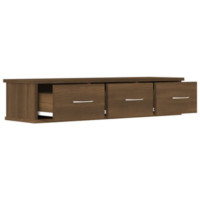 TV-seinäkaappi ruskea tammi 88x26x18,5 cm tekninen puu