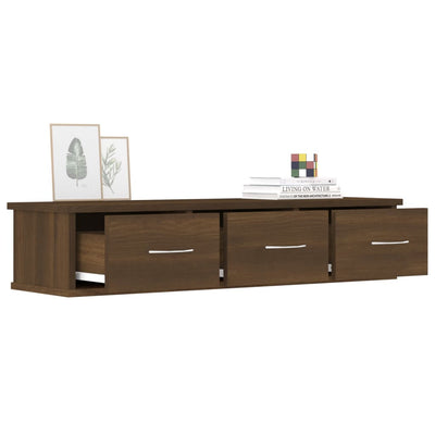 TV-seinäkaappi ruskea tammi 88x26x18,5 cm tekninen puu