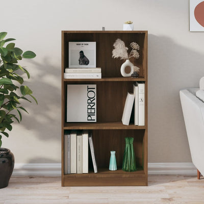 Kirjahylly ruskea tammi 60x24x109 cm tekninen puu