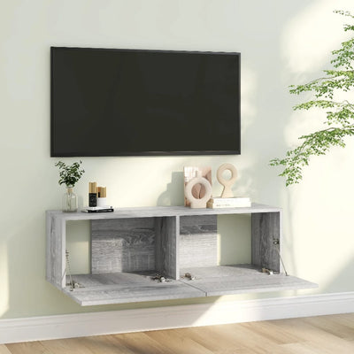 TV-seinäkaappi harmaa Sonoma 100x30x30 cm tekninen puu
