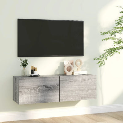 Harmaa tv-seinäkaappi Jayde 100x30x30cm (puinen)