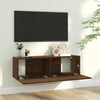 TV-seinäkaappi ruskea tammi 100x30x30 cm tekninen puu