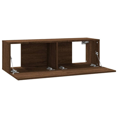 TV-seinäkaappi ruskea tammi 100x30x30 cm tekninen puu