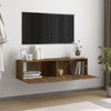 TV-seinäkaappi savutammi 120x30x30 cm tekninen puu