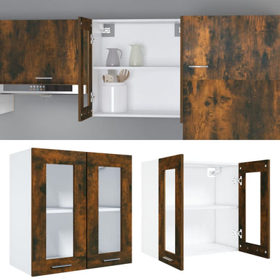 Savutammi riippuva lasikaappi Pompilas 60x31x60cm (puinen)