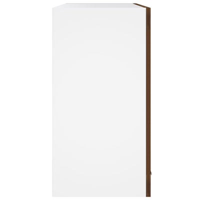 Riippuva lasikaappi ruskea tammi 60x31x60 cm tekninen puu