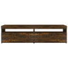 TV-taso LED-valoilla 2 kpl savutammi 75x35x40 cm