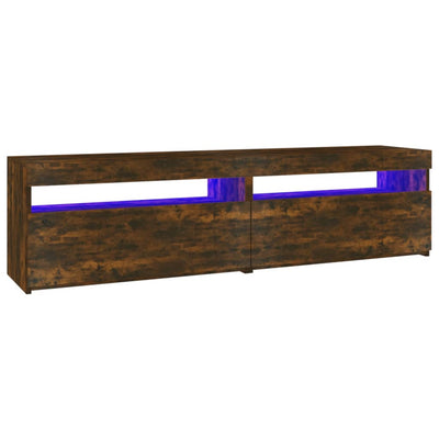 TV-taso LED-valoilla 2 kpl savutammi 75x35x40 cm