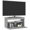 TV-taso LED-valoilla harmaa Sonoma 75x35x40 cm