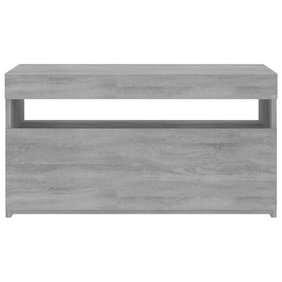 TV-taso LED-valoilla harmaa Sonoma 75x35x40 cm