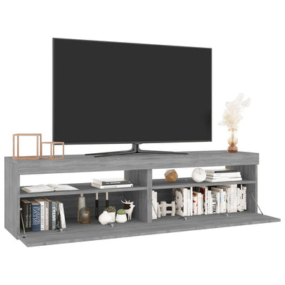 TV-taso LED-valoilla 2 kpl harmaa Sonoma 75x35x40 cm