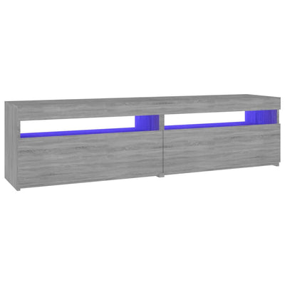 TV-taso LED-valoilla 2 kpl harmaa Sonoma 75x35x40 cm