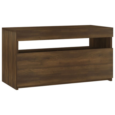 TV-taso LED-valoilla ruskea tammi 75x35x40 cm