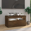 TV-taso LED-valoilla ruskea tammi 75x35x40 cm