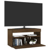 TV-taso LED-valoilla ruskea tammi 75x35x40 cm