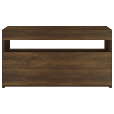 TV-taso LED-valoilla ruskea tammi 75x35x40 cm
