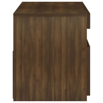 TV-taso LED-valoilla ruskea tammi 75x35x40 cm