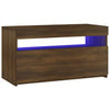 TV-taso LED-valoilla ruskea tammi 75x35x40 cm