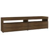 TV-taso LED-valoilla 2 kpl ruskea tammi 75x35x40 cm