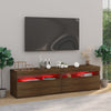 TV-taso LED-valoilla 2 kpl ruskea tammi 75x35x40 cm
