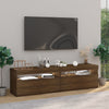 TV-taso LED-valoilla 2 kpl ruskea tammi 75x35x40 cm