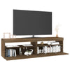 TV-taso LED-valoilla 2 kpl ruskea tammi 75x35x40 cm