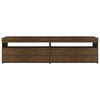TV-taso LED-valoilla 2 kpl ruskea tammi 75x35x40 cm